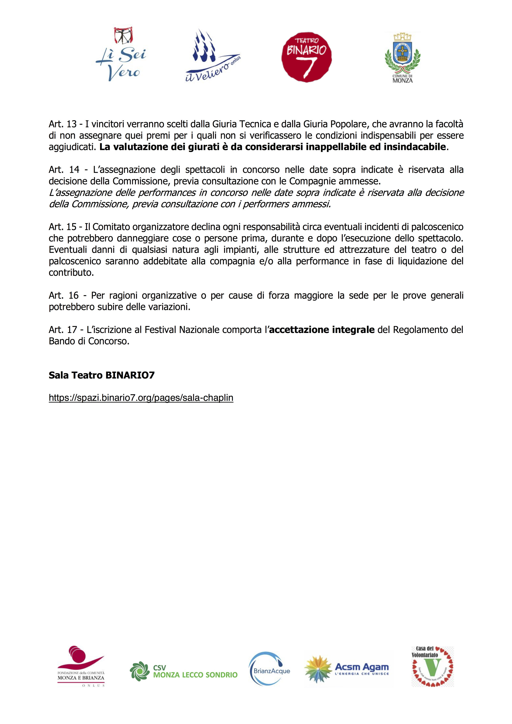Lì Sei Vero 2018 Regolamento pag4